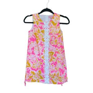 Lilly Pulitzer Girls Multicolor Floral Print Sleeveless Shift Dress Size 10